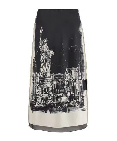 Dior Pattern Trumpet Skirt In Black
