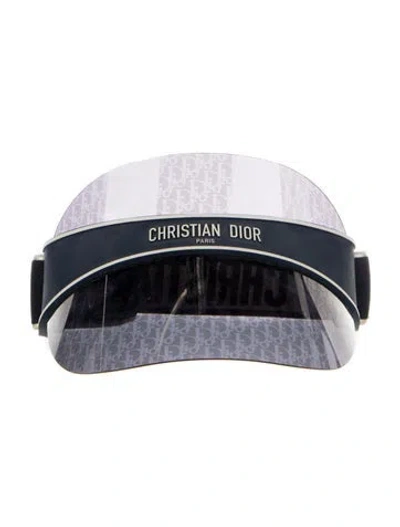 Pre-owned Dior Pattern Visor Hat In Blue