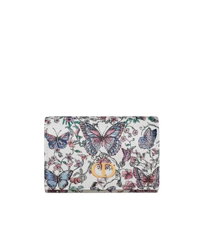 Dior Pattern Wallet In Gray