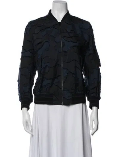 Pre-owned Dior Patterned Bomber Jacket In Blue