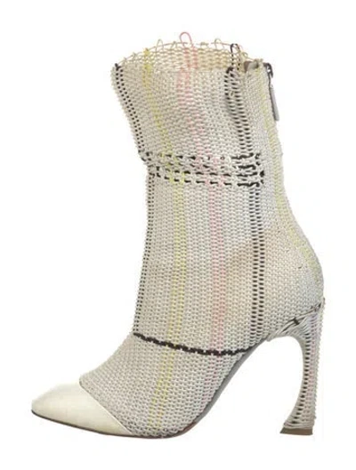 Pre-owned Dior Patterned Boots In White