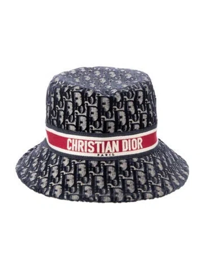 Pre-owned Dior Patterned Bucket Hat In Blue