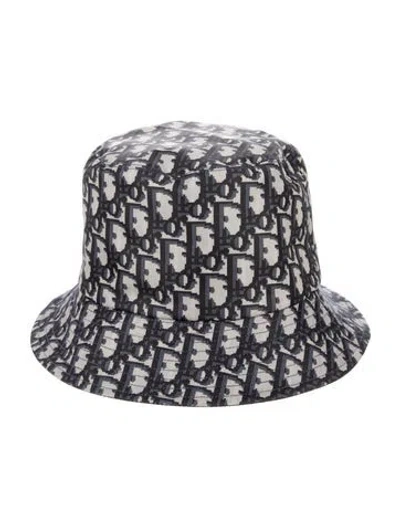 Pre-owned Dior Patterned Bucket Hat In Blue