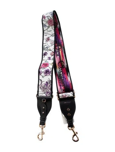 Pre-owned Dior Patterned Canvas Bag Strap In White