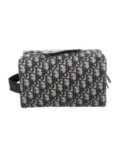 Pre-owned Dior Patterned Cosmetic Bag In Blue