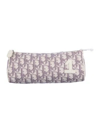 Pre-owned Dior Patterned Cosmetic Bag In Purple