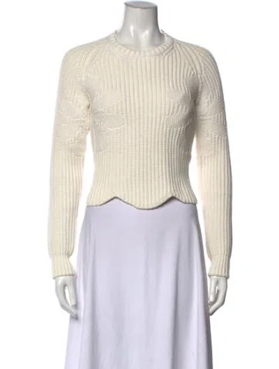 Pre-owned Dior Patterned Crew Neck Sweater In White