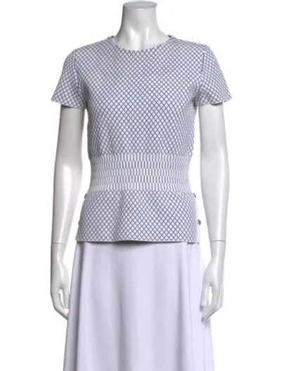 Pre-owned Dior Patterned Crew Neck Top In Neutrals