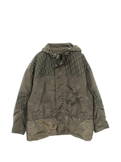 Pre-owned Dior Patterned Hooded Jacket In Green