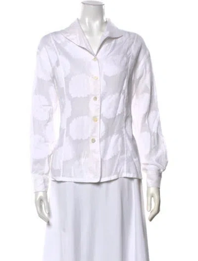 Pre-owned Dior Patterned Long Sleeve Blouse In Neutrals