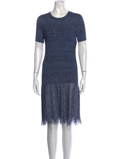 Pre-owned Dior Patterned Midi Length Dress In Blue