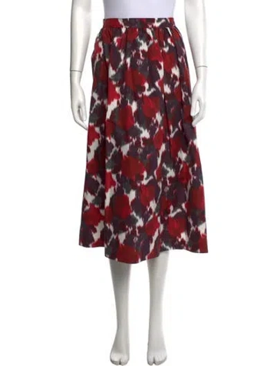 Pre-owned Dior Patterned Midi Length Skirt In Red