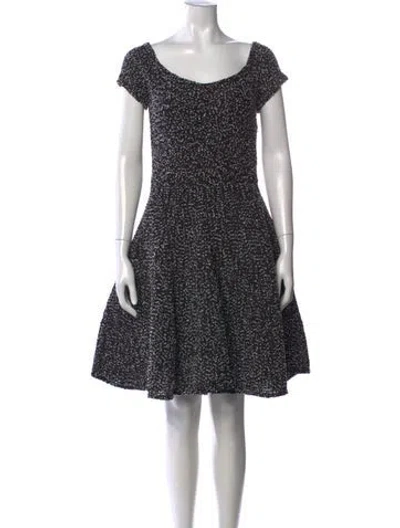 Pre-owned Dior Patterned Mini Dress In Black