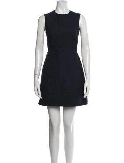 Pre-owned Dior Patterned Mini Dress In Blue