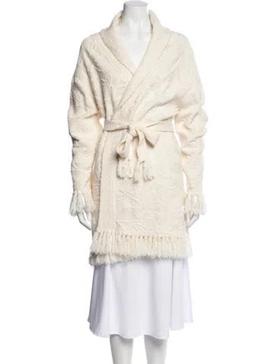 Pre-owned Dior Patterned Open Front Sweater In Neutral