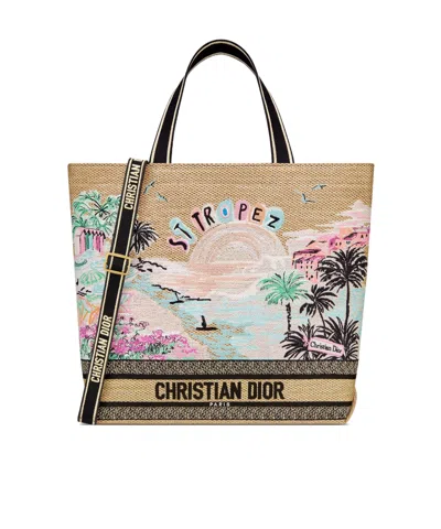 Dior Patterned Shoulder Bag In Brown