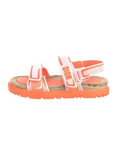 Pre-owned Dior Patterned Slides In Orange
