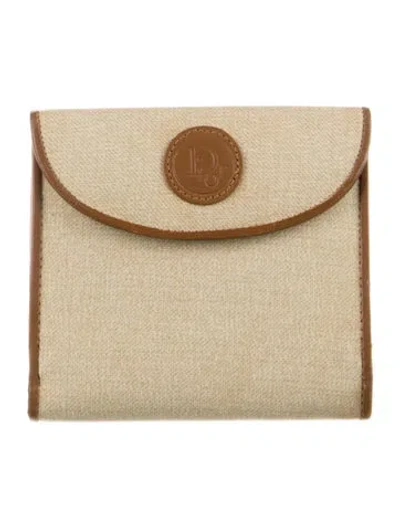 Pre-owned Dior Patterned Wallet In Brown/neutrals