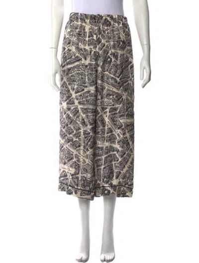 Pre-owned Dior Patterned Wide Leg Pants In Neutral