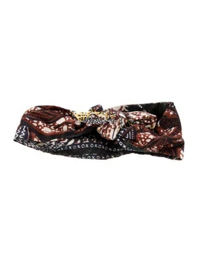 Pre-owned Dior Patterned Wired Tie Headband In Neutrals