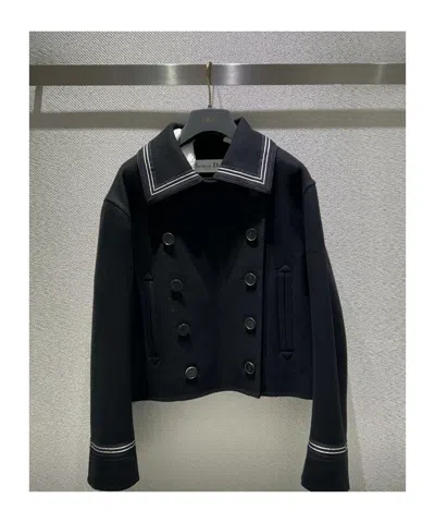 Dior Double-breasted Jacket In Black