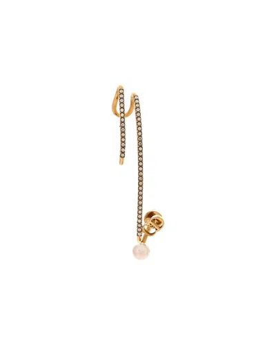 Dior Pearl Crystal Clair D Lune Earring (authentic Pre-loved) In Gold