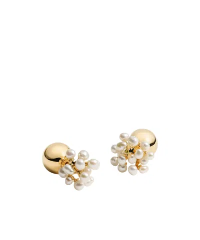 Dior Pearl Earrings In Gold