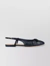Dior Pearl Quilted Pointed Flat Sole Sandals In Black