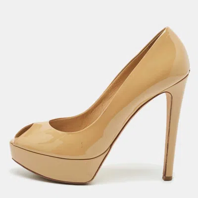 Pre-owned Dior Peep Toe Platform Pumps Size 40