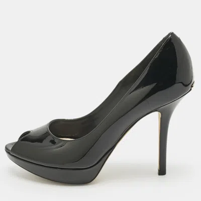 Pre-owned Dior Peep Toe Pumps Size 36.5 In Black