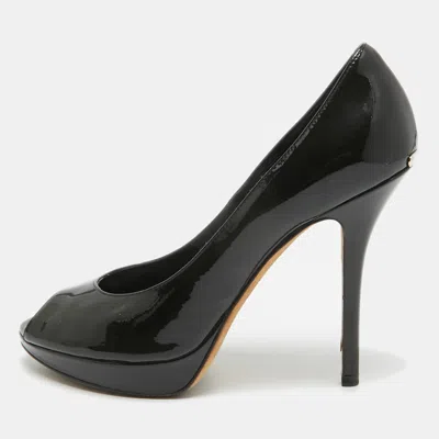 Pre-owned Dior Peep Toe Pumps Size 38 In Black