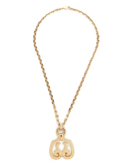 Pre-owned Dior Pendant Chain Necklace In Gold