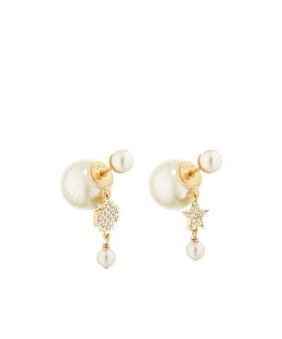 Dior Pendant Earrings In White