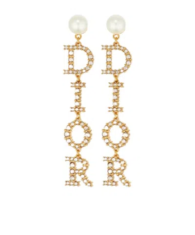 Dior Pendant Earrings In Gold