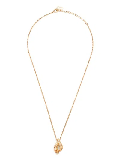 Pre-owned Dior Pendant Wheat-chain Necklace In Gold