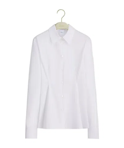 Dior Peplum Blouse In White