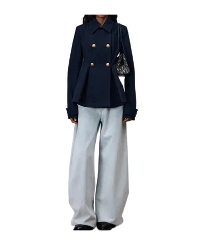 Dior Peplum Peacoat In Blue