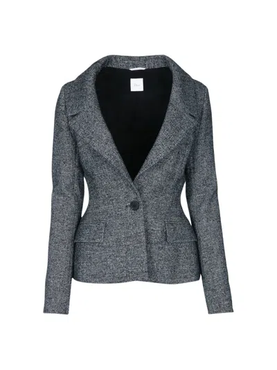Dior Perle Fitted Single-breasted Blazer In Gray