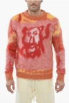 DIOR PETER DOIG ALPACA BLEND LION SWEATER WITH MULTICOLORED PATTE