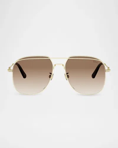 Dior Petit Cd A1u 56mm Pilot Sunglasses In Shiny Gold