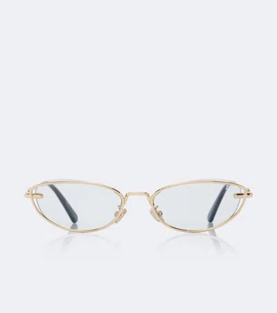 Dior Petit Cd B1u Cat-eye Gold-tone And Acetate Sunglasses