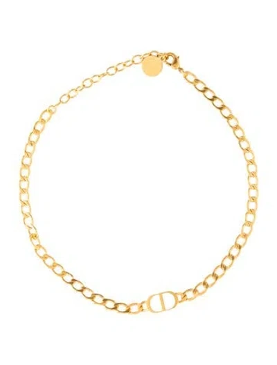 Pre-owned Dior Petit Cd Choker Necklace, 14" In Multicolor