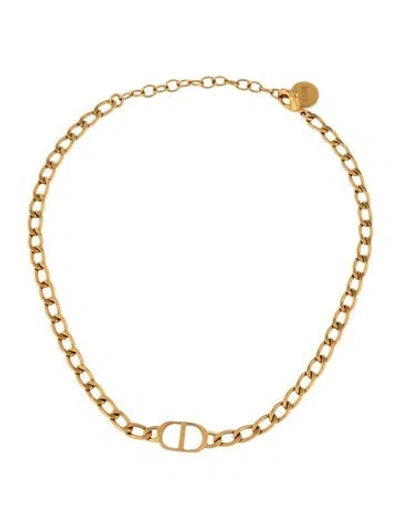 Pre-owned Dior Petit Cd Choker Necklace, 14.5" In Multicolor