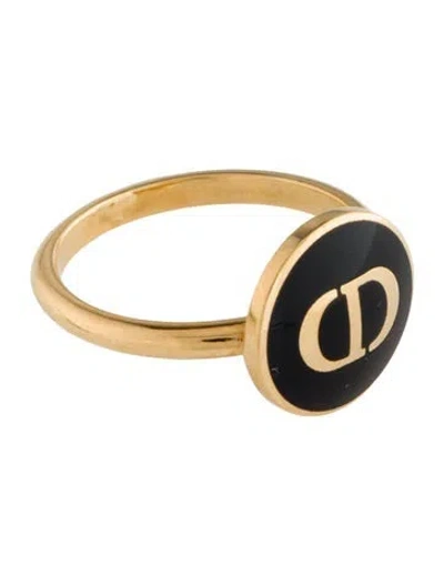 Pre-owned Dior Petit Cd Cocktail Ring In Black