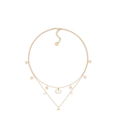 Dior Petit Cd Daisy Necklace In Gold