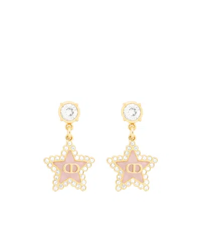 Dior Petit Cd Lucky Baroque Earrings In Gold