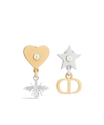 Dior Petit Cd Lucky Charms Earrings In Yellow