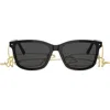 Dior Petit Cd S2i Rectangular Sunglasses In Black