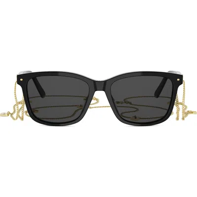 Dior Petit Cd S2i Rectangular Sunglasses In Black