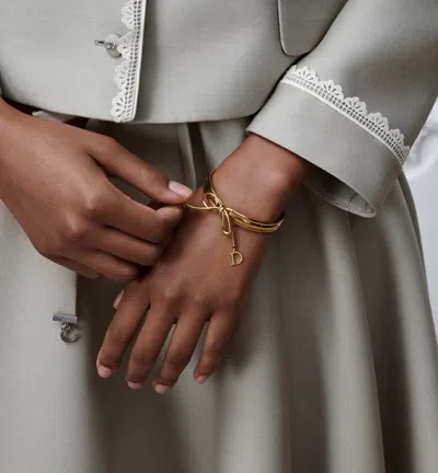 Dior Petit Nœud Cd Bangle In Gold